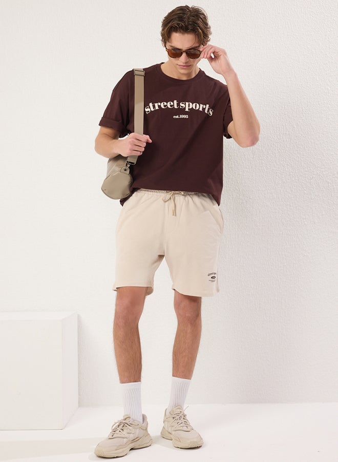 trendyol Brown-Oversize Shorts-T-Shirt Tracksuit Set 100% - Image 2