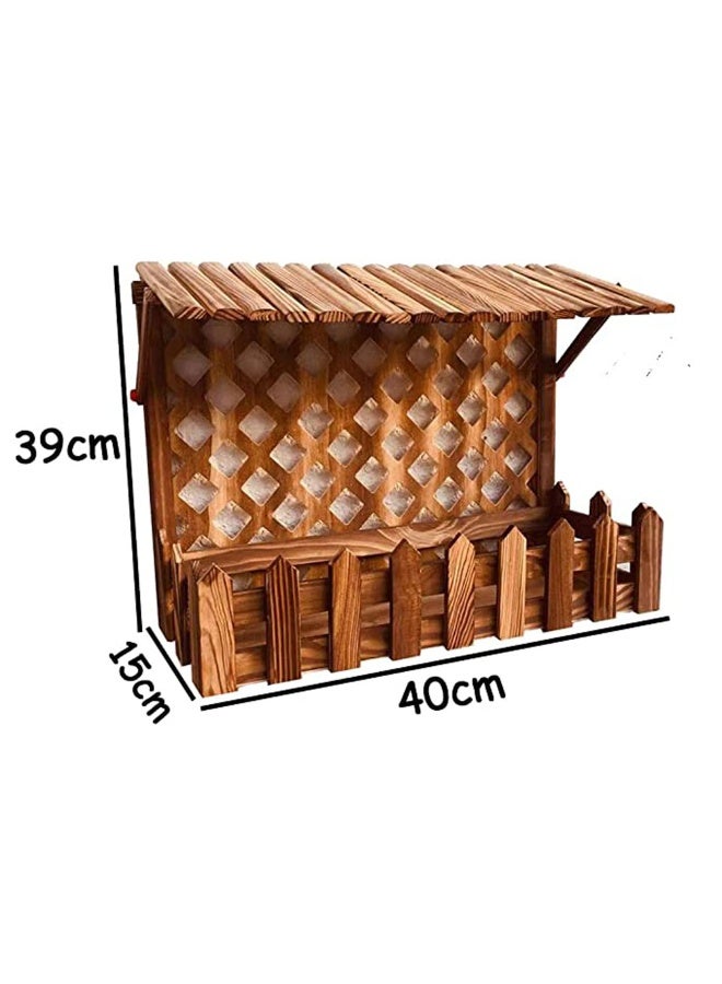 HOME TASTE Wooden Flower Pot Plant Pots Wooden Pots Garden Flowers Vase Hanging Flowers Basket Wooden Flower Vase Wooden Hanging Flower Basket Flower Planters Pots Boxes Container - Image 2