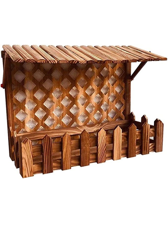 HOME TASTE Wooden Flower Pot Plant Pots Wooden Pots Garden Flowers Vase Hanging Flowers Basket Wooden Flower Vase Wooden Hanging Flower Basket Flower Planters Pots Boxes Container - Image 3