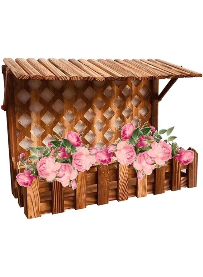 HOME TASTE Wooden Flower Pot Plant Pots Wooden Pots Garden Flowers Vase Hanging Flowers Basket Wooden Flower Vase Wooden Hanging Flower Basket Flower Planters Pots Boxes Container - Image 4