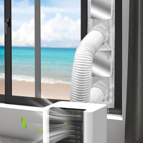 Kifiray Portable Air Conditioner Window Vent Kit Universal Sliding Window Seal Kit for Mobile Air Conditioning Dryer 28x102162cm Length Adjustable Full Sealing Waterproof AC Window Vent Sealing Cloth - Image 1