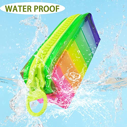 Trusmile Pvc Big Capacity Rainbow Pencil Case, Clear Pen Case, Pencil Pouch For Toiletries, Cosmetics, Stationery Storage Bag Pack Of 1 (Multicolor) - Image 2