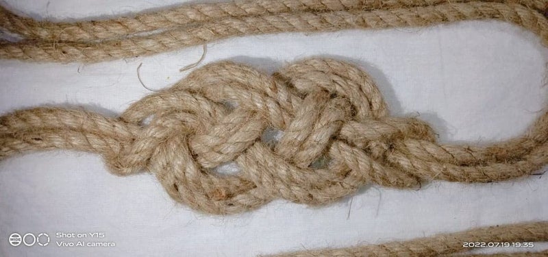 TECHONIO Jute Rope Striped Curtain Tie Back Holder Holdbacks Handmade Pullback Rope Bracket Medium Brown Pack of 2  - Image 2