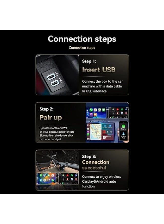 محول CarPlay و Android Auto لاسلكي – يحوّل الاتصال السلكي إلى لاسلكي، تثبيت سريع، اتصال مستقر، تصميم مدمج، متوافق مع USB/USB-C - Image 2