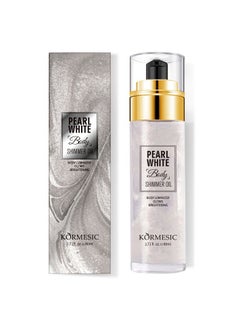 Kormesic Pearl White Body Highlighter Oil 80ml - Illuminate & Brighten Skin Tone  - Image 1