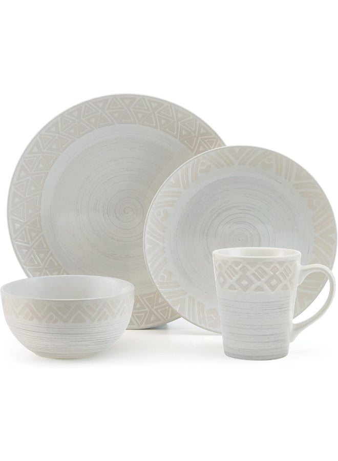 Pfaltzgraff Vera 16 Piece Dinnerware Set Service for 4 Cream - Image 2