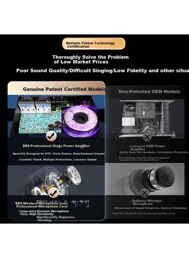 Bbs Tk6 Home Ktv Sound System Set, Complete Karaoke Equipment, Home Theater Living Room Bluetooth Speaker, Professional Singing All-in Machine For Home Karaoke - Image 1