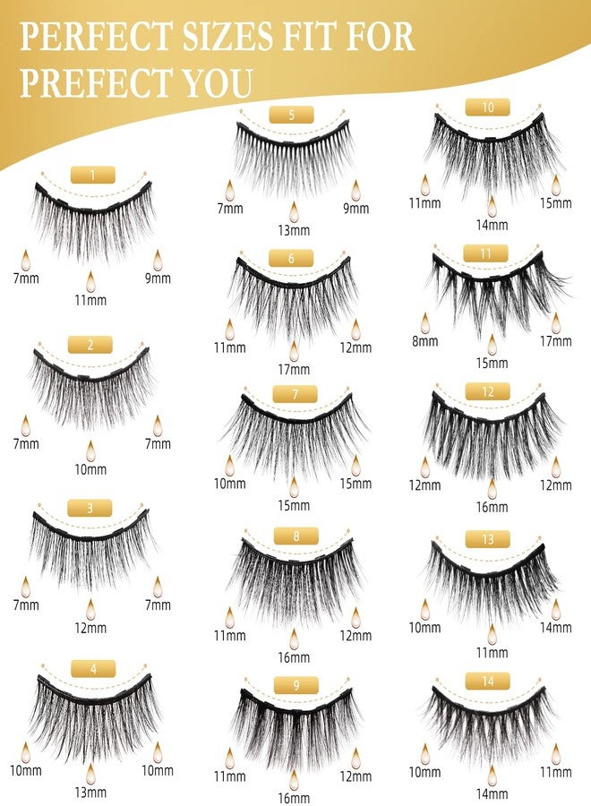 INSMART Magnetic Eyelashes, 14 Pairs False Lashes with 3 Tubes of Magnetic Eyeliner, Magnetic Lashes, Natural Look Kit with Tweezers, Reusable, No Glue - Image 5