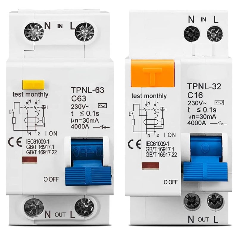 TPNL 10A 230V Residual Current Circuit Breaker 1P N RCBO MCB Mini Design - Image 4