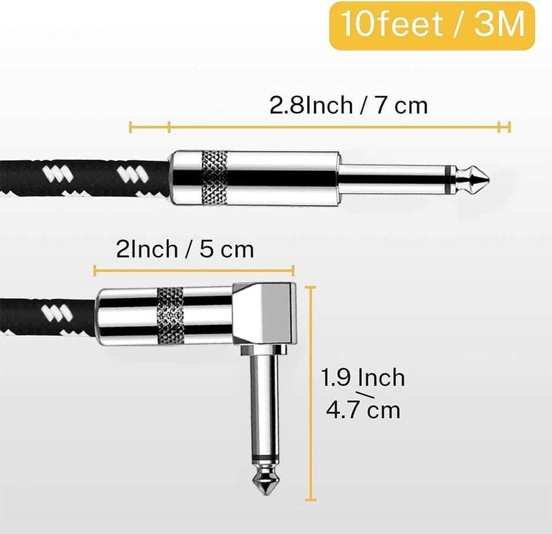 10 ft Guitar Cable - Electric Instrument Cable for Bass and Guitar Amplifiers - Image 4