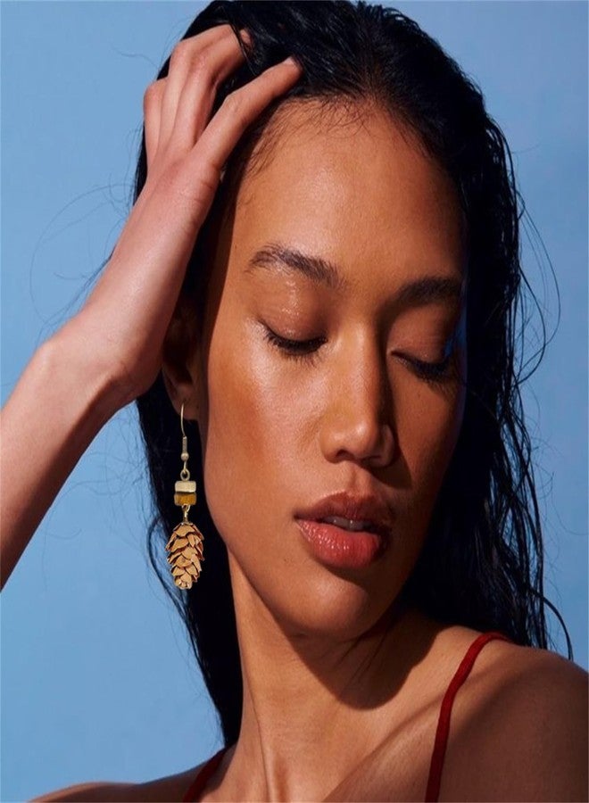 RLHRNDE Christmas Pine Cone Earrings for Women Handmade Cute Fall Charm Pinecone Earrings Real Acorn Pine Cones Earrings Vintage Thanksgiving Decorations Jewelry (Pinecone Cone) - Image 2