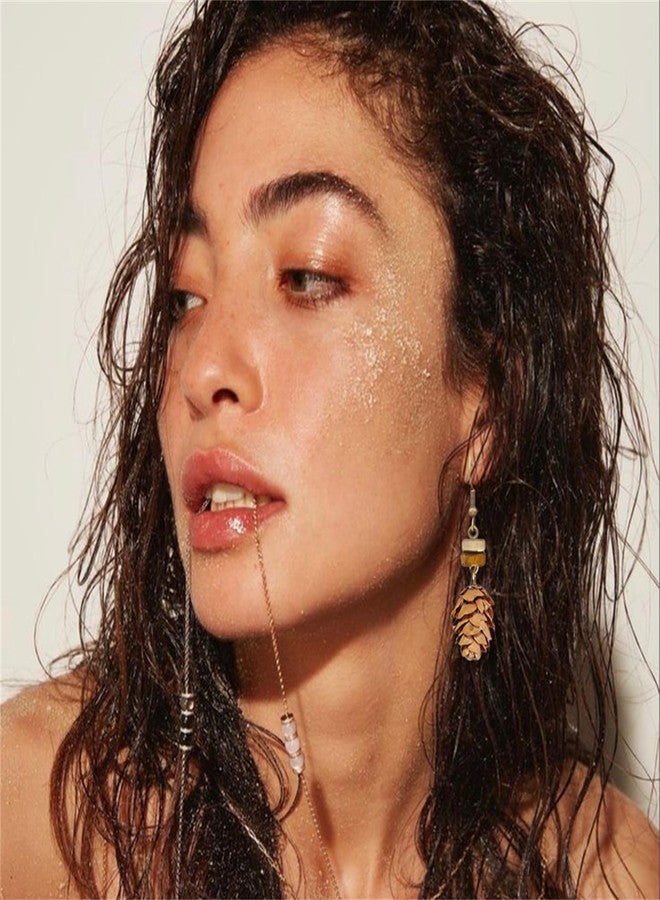 RLHRNDE Christmas Pine Cone Earrings for Women Handmade Cute Fall Charm Pinecone Earrings Real Acorn Pine Cones Earrings Vintage Thanksgiving Decorations Jewelry (Pinecone Cone) - Image 3