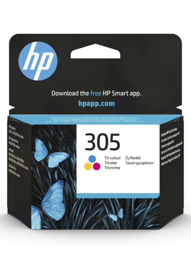 HP خرطوشة حبر 305 أصلية ثلاثية الألوان طراز 3YM60AE متعدد الألوان - Image 1