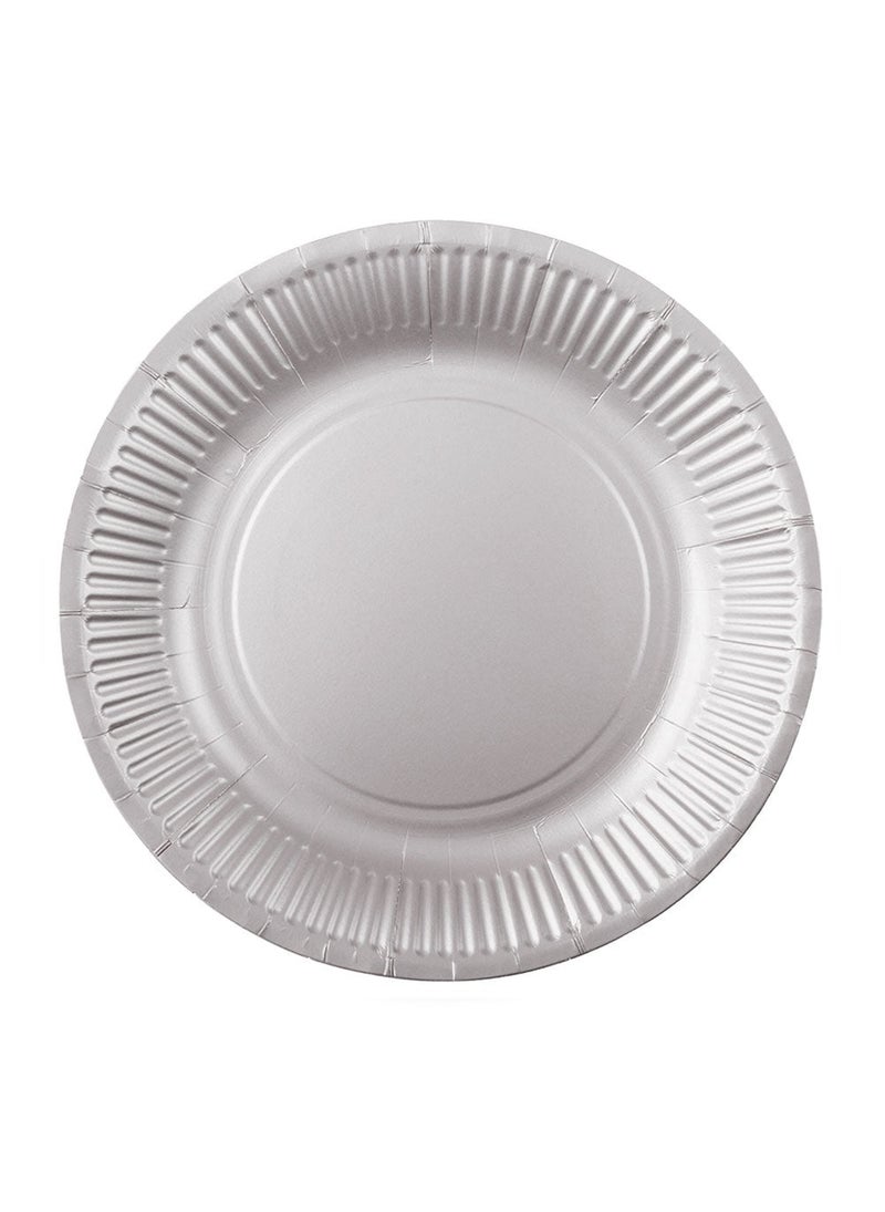 Disposable Paper Plates Silver 18cm 8-Pack