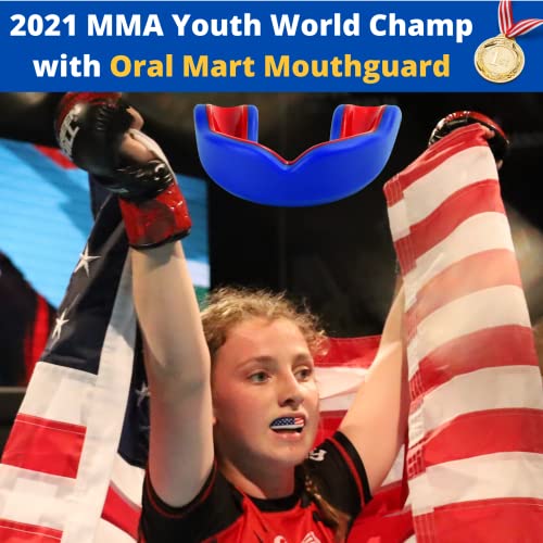 Oral Mart Blue/Red Youth Mouthguard for Kids - Youth Mouthguard for Karate, Flag Football, Martial Arts, Taekwondo, Boxing, Football, Rugby, BJJ, Muay Thai, Soccer, Hockey - Image 2