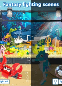 XiuWoo Fish Tank Building Set, Creative Aquarium with Shark, Collectible DIY Toy for Adults, Boys, and Girls Ages 8+, Includes Light, 648PCS.  - Image 2