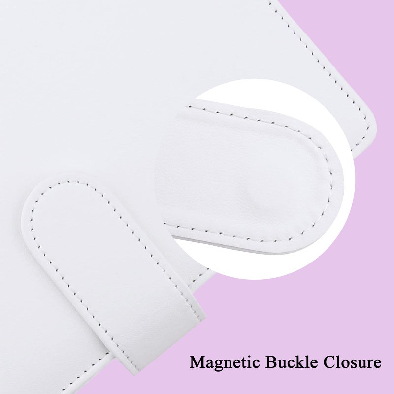 Antner دفتر أنتر A6 بغطاء جلد PU قابل لإعادة التعبئة 6 حلقة لمستندات A6، غلاف مخطط شخصي بأوراق مفككة مع إغلاق مغناطيسي، أبيض - Image 5