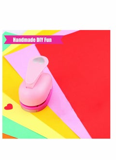Y&D Heart-Shaped Paper Hole Craft PunchScrapbook Punch A4 Colored Sponge Suitable For Children Diy (Pink With 10 Pieces Of Paper)  - Image 3
