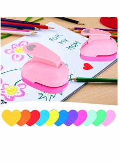 Y&D Heart-Shaped Paper Hole Craft PunchScrapbook Punch A4 Colored Sponge Suitable For Children Diy (Pink With 10 Pieces Of Paper)  - Image 5