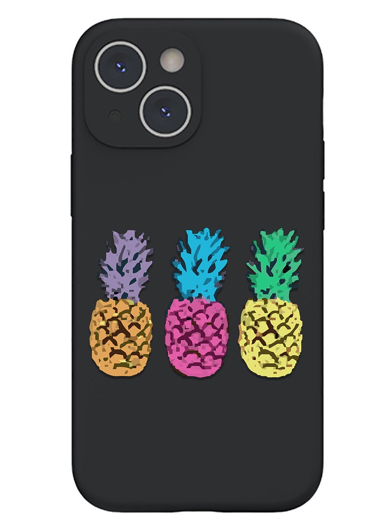 Theodor Protective Slim Fit Case Liquid Silicone Cover with Full Body Protection Anti-Scratch Shockproof Case For iPhone 14 Black  - PS sumbol - Image 1