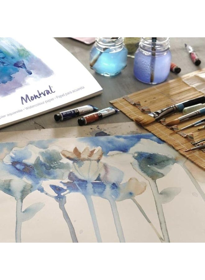 Canson Montval 300gsm watercolour practice paper pad including 12 sheets size A3 natural white and Cold Pressed - Image 3