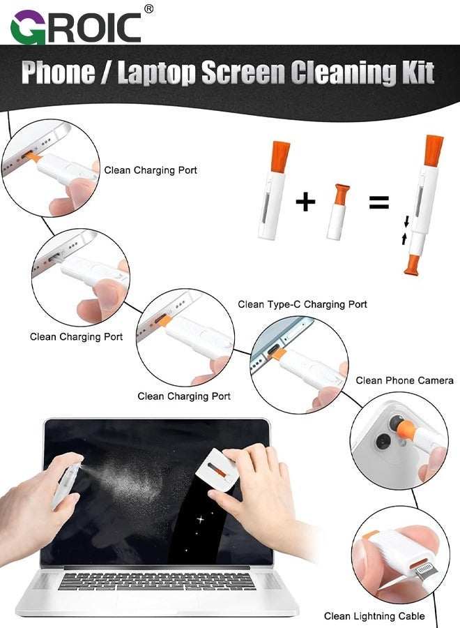 GROIC White Electronics Cleaner KIT, Cleaning for Cell Phone, Airpods, Laptop, Keyboard, Screen, Spray Tool iPad Computer, Clean Brush Device Earbud Headphone Camera.  - Image 3