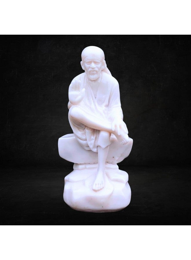 S A GIFTS Sai Amrut S A Gifts Italian Marble Dust Ashirwad Hand Sai Baba Idol/Murti for Home and Office Decor/Used in Pooja/Mandir (3.5 INCH) - Image 4