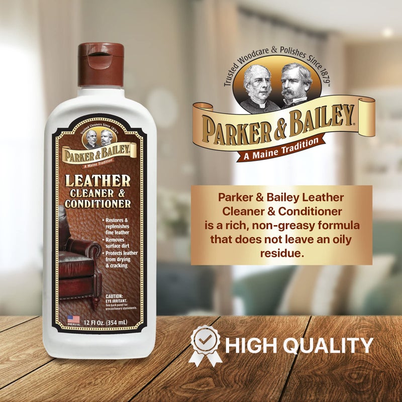 Parker & Bailey Leather Cleaner & Conditioner â€“ Restores & Conditions, Cleaner For Upholstery or Car Interior, Car Seat Cleaner, Faux, Furniture, Handbags, Shoes & More 12oz - Image 2