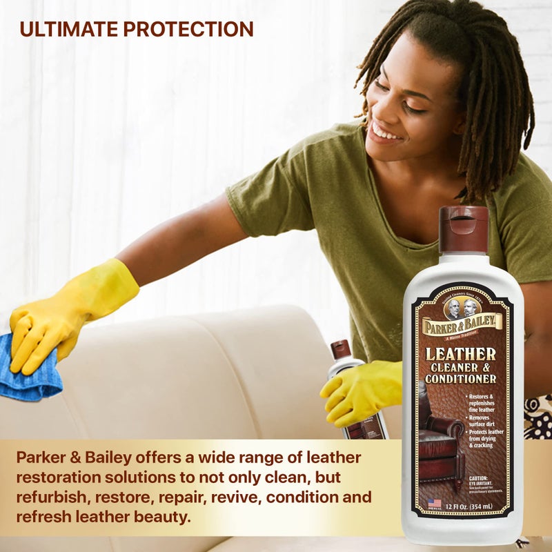 Parker & Bailey Leather Cleaner & Conditioner â€“ Restores & Conditions, Cleaner For Upholstery or Car Interior, Car Seat Cleaner, Faux, Furniture, Handbags, Shoes & More 12oz - Image 5
