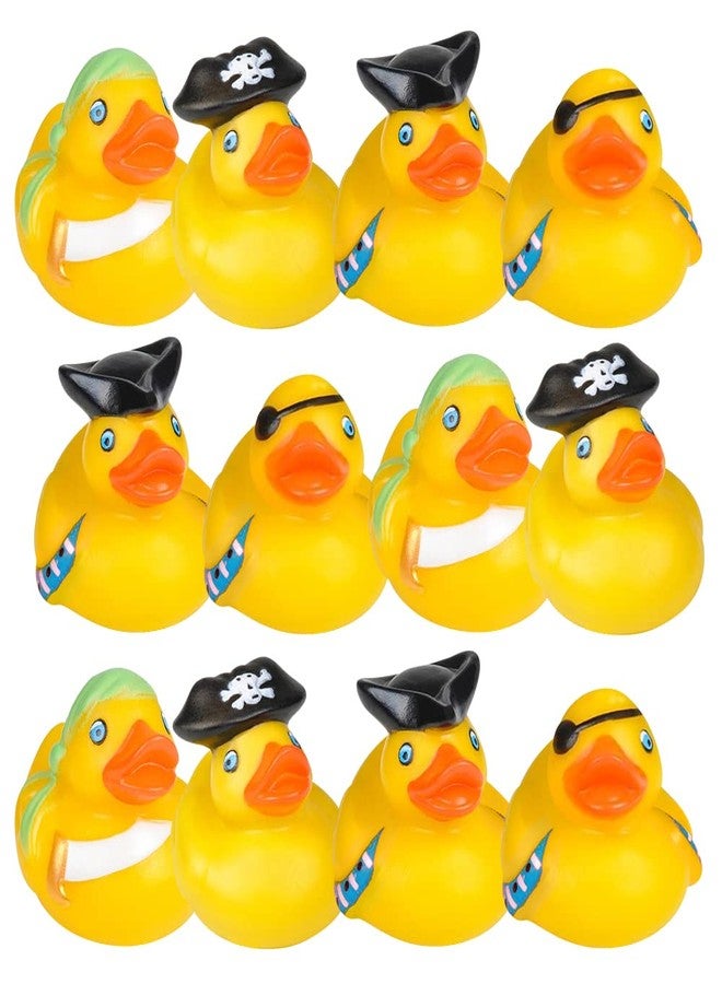 ArtCreativity 12 Pcs Pirate Rubber Ducks - 2 Inch Pirate Ducks for Jeeps, Pirate Party Favors & Decorations, Cute Rubber Ducks Pirate Toys for Bath, Pool, Carnival & Pirate-Themed Parties - Image 1