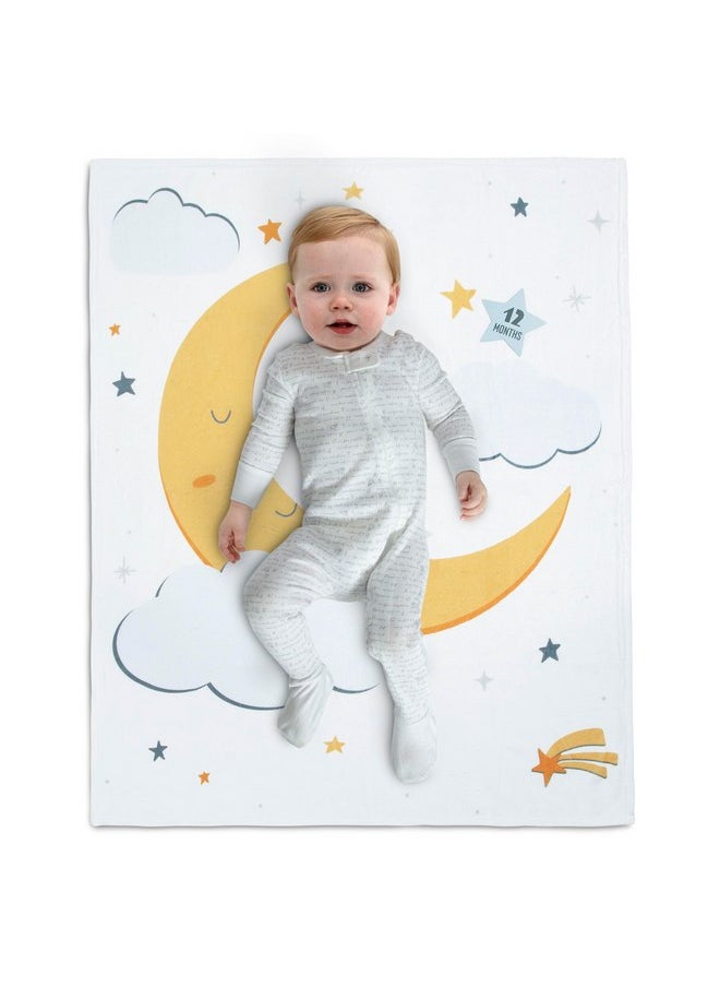 Delta CHILDREN - Delta Children Milestone Baby Blanket - Monthly Blanket for Pictures - Photo Blanket for Newborns, Moon - Image 1