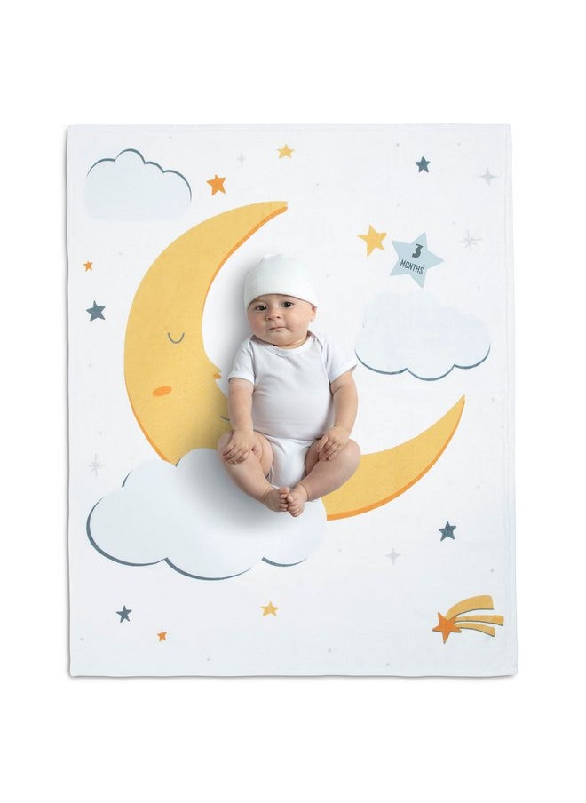 Delta CHILDREN - Delta Children Milestone Baby Blanket - Monthly Blanket for Pictures - Photo Blanket for Newborns, Moon - Image 1