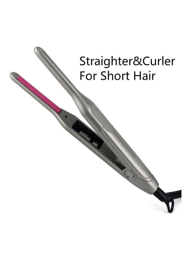 Portable Mini Wave Hair Straightener Curling Iron Grey 26.5cm - Image 1