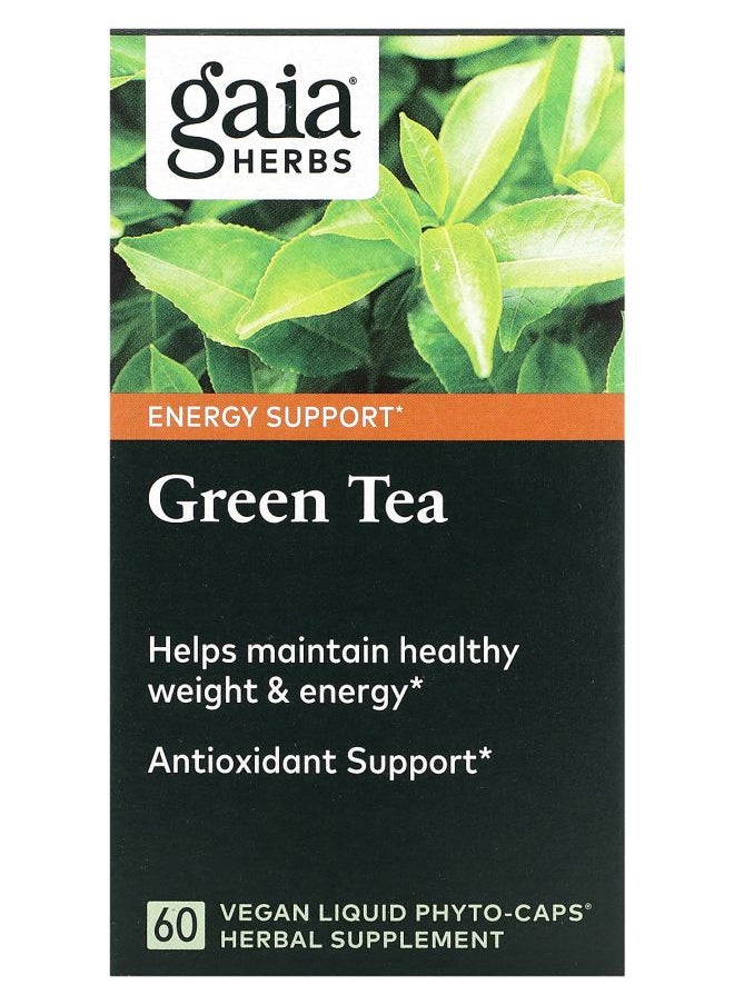 Gaia Herbs Green Tea 60 Vegan Liquid Phyto- Caps 
