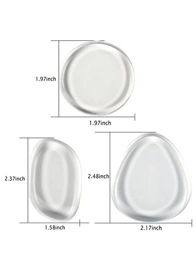 Belicia Silicone Makeup Sponge Clear Applicator & Blender Cosmetic Puff Bb Pad For All Liquid Foundation Or Cream Cosmetic Beauty Tools Blender 3 Pcs - Image 4