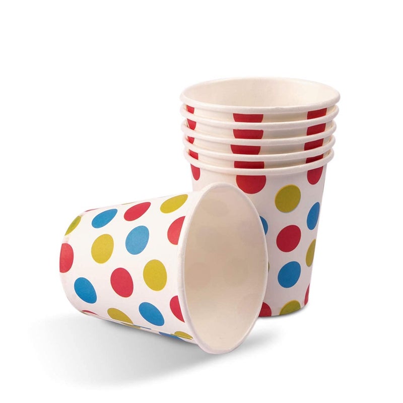 WENGTY Disposable Paper Cup Tea Coffee Cup for Party Wedding and Every Day Use (Color Design May Vary) (300) - Image 2
