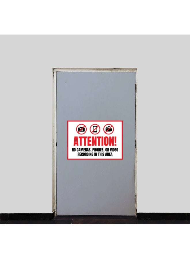 Privacy Awareness Sign – Photography and Video Recording Not Allowed Sticker A4 Size with Matt - Image 2
