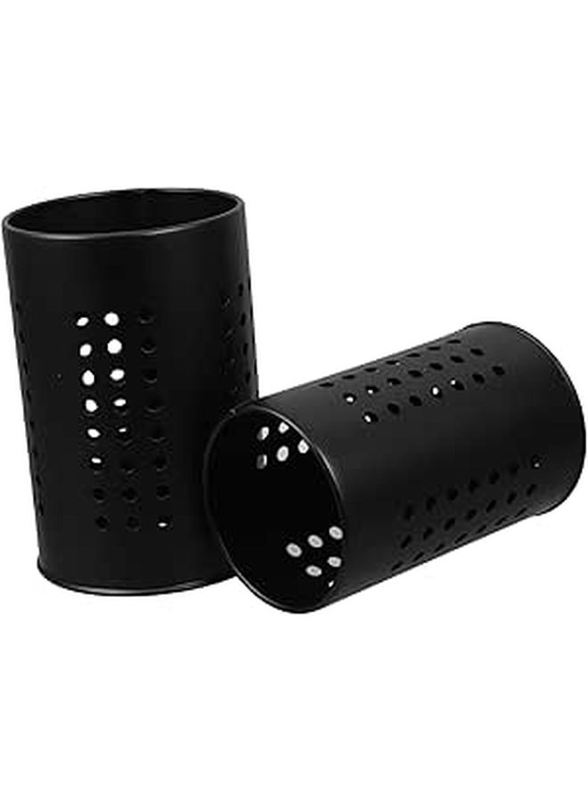 حامل أدوات المطبخ الدائري من الفولاذ المقاوم للصدأ من قطعتين، منظف سطح العمل المثقب - Image 1