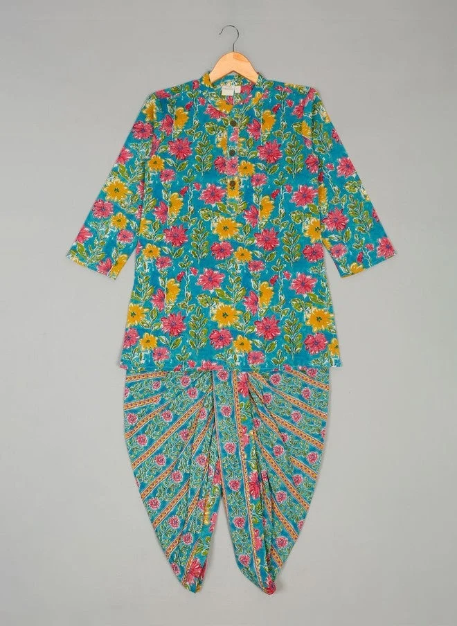 Saka Designs Boys Floral Printed Kurta with Dhoti Pant