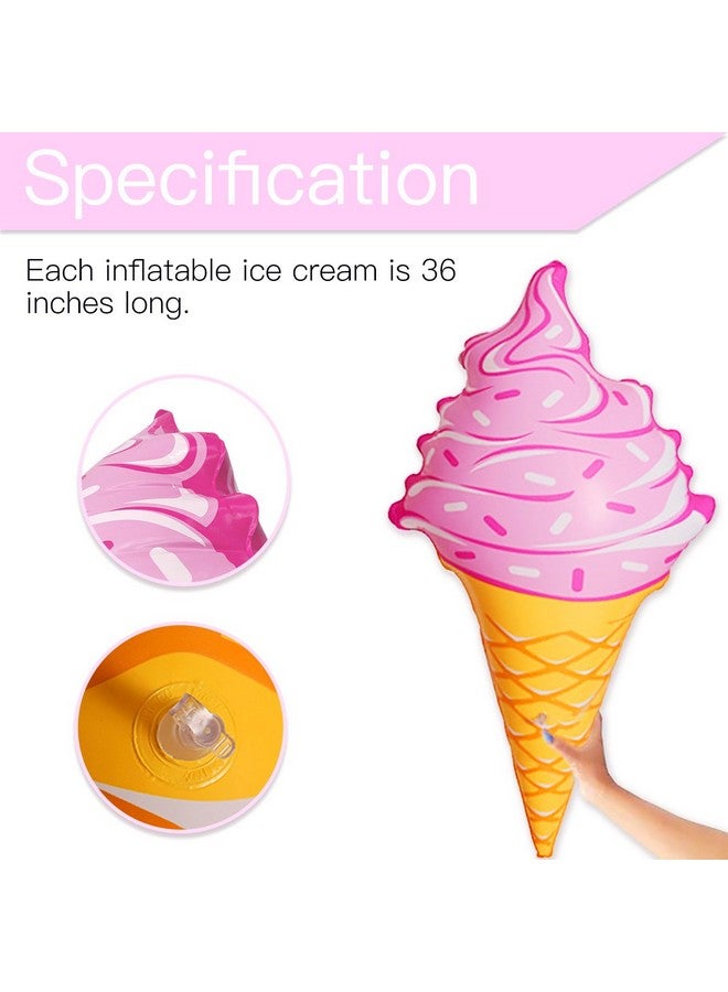 Novelty Place Giant Inflatable Ice Cream Cone for Summer Party, Swimming Pool, Beach, Birthday, and Outdoor Decorations(36 Inches, Pack of 3) - Image 3