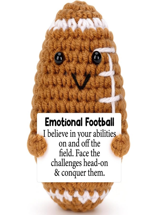 CryCarrot Emotional Crochet Mini Football Gifts for Men Women Boys Easter Basket Stuffers, Handmade Crochet Inspirational Fathers Day Birthday Gifts for Men Teen Boys Brother Son Grandson - Image 1