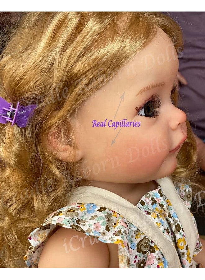 iCradle 22 Inch Reborn Baby Doll Girl,Silicone Full Body Newborn Toddler Doll Realistic Looking Washable Bebe,Dolls Anatomically Correct for Age3+ (White Silicone Doll Blond Hair) - Image 5
