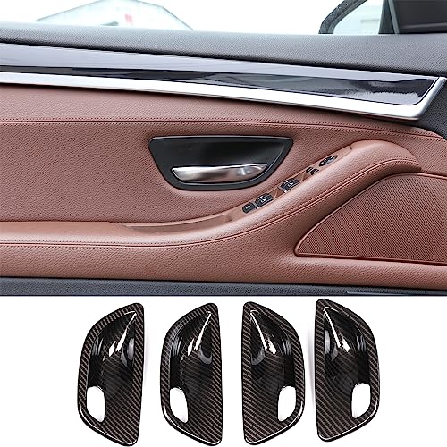 Sekhyna Inner Door Handle Cover Trim Compatible with BMW 5 Series F10 520 528 525 20112017 ABS 4PCS Interior Door Bowl Anti Scratch Protection Cover Trim Accessories ABS Carbon - Image 1