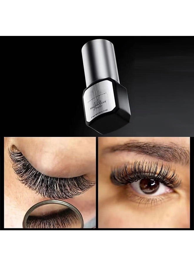 GOLLEE Master Glue,Extra Strong Eyelash Extension Glue,(0.17fl.oz / 5ml) / 0.5-1 Sec Drying time/Retention,7 Weeks/Maximum Bonding Power/Professional Use Only Black Adhesive/for Semi-Permanent Extensions 5ml  - Image 2