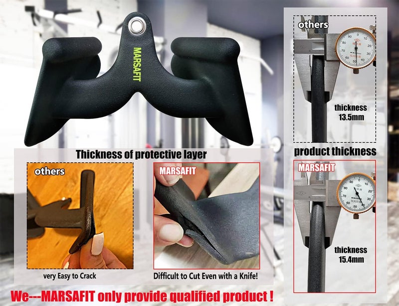 MARSAFIT Home Gym Fitness Rowing T-bar V-bar Pulley Cable Machine Attachment, Bicep Curl Tricep Lat pulldown Bar Back Strength Training Handle Grips Lat Pull Down Bar for Seat Row Workout - Image 3