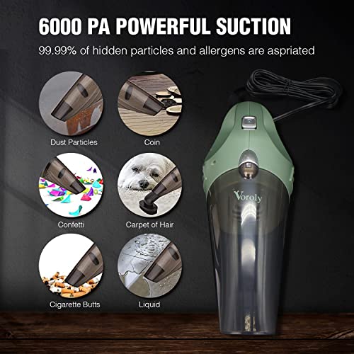 Voroly Car Vacuum Cleaner High Power Handheld 16 Ft Cord 12v Auto Accessories Kit for Interior with Extra HEPA Filter - Image 2