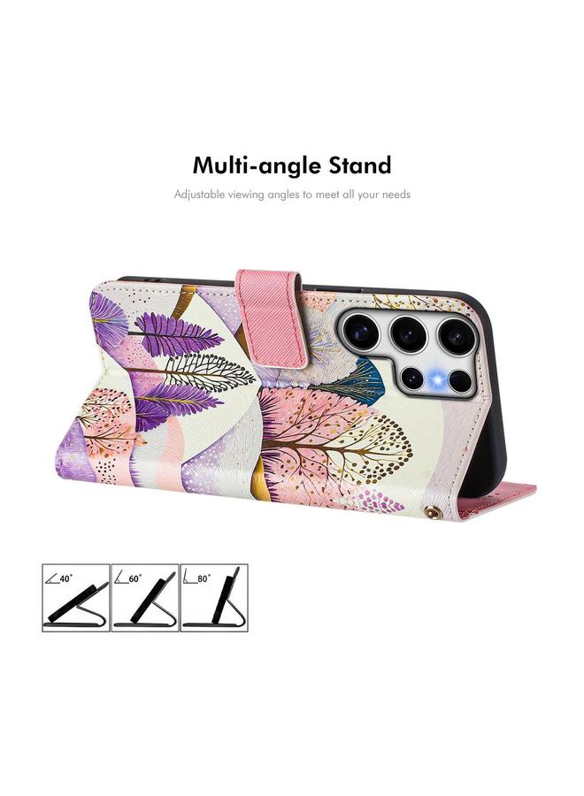 إنكاي جراب لهاتف Samsung Galaxy S25 Ultra 5G مصنوع من الجلد المطلي مع فتحات للبطاقات وحامل - Image 2