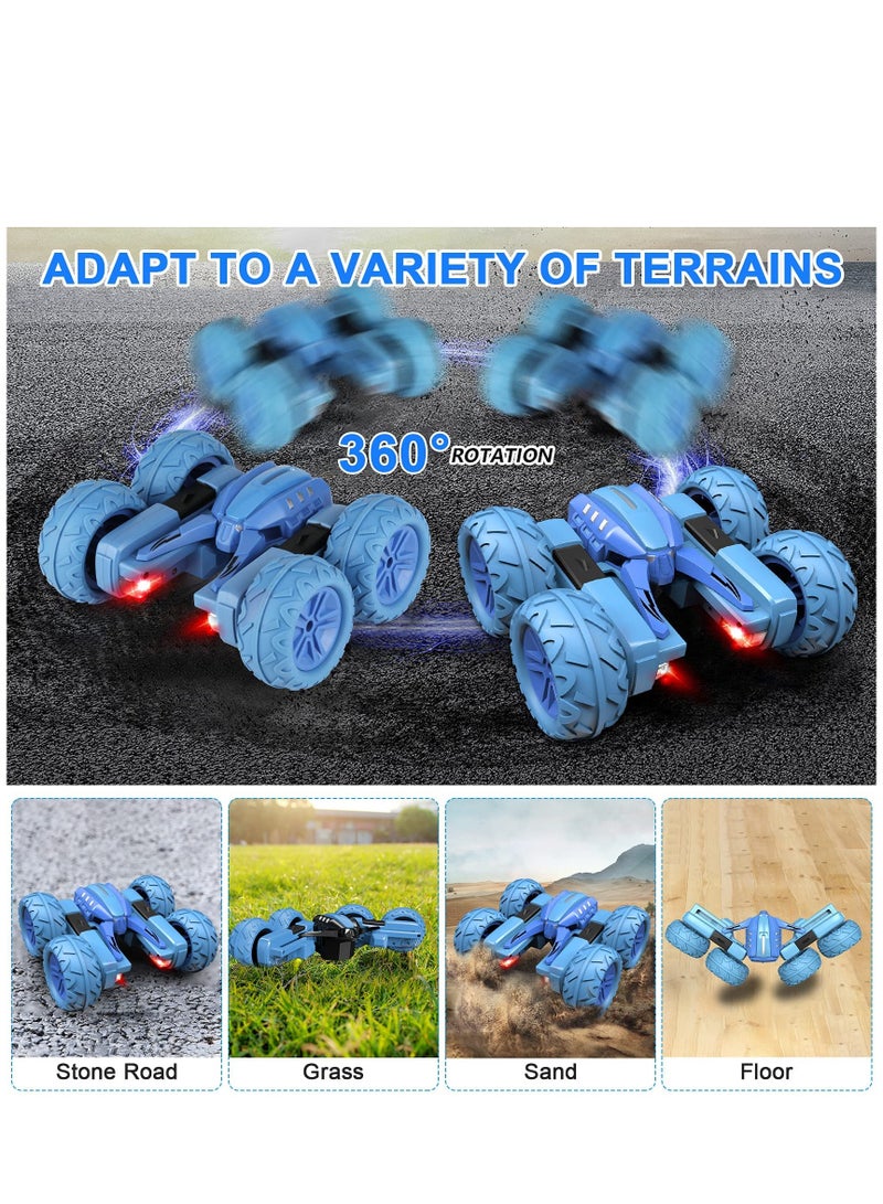 RC Stunt Car Remote Control Car for Kids 4WD Trucks RC Crawler Vehicles Toys 360¬ Flips Rotation Off Road Excellent gift on occasions Blue - Image 5
