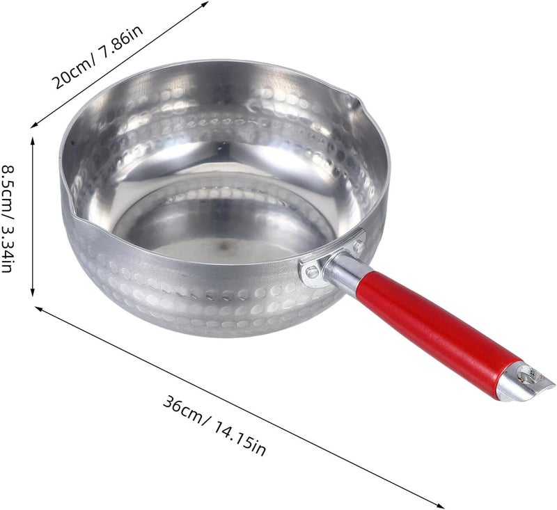Small Saucepan with Dual Pouring Spouts and Wooden Handle 20cm Milk Warmer Butter Melting Pot for Chocolate and Soup Cooking Kitchen Cookware - Image 2