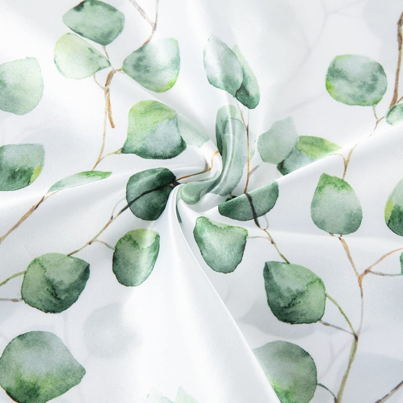 EXQ Home Satin Pillowcase Silky Satin Pillowcase for Hair and Skin,Soft Cooling Printed Pillow Cases Queen Size Set of 2 Satin Pillow Case with Envelope Closure Ink Leaf - Image 5